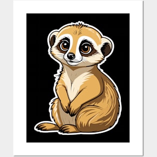 Meerkat Cute Illustration Posters and Art